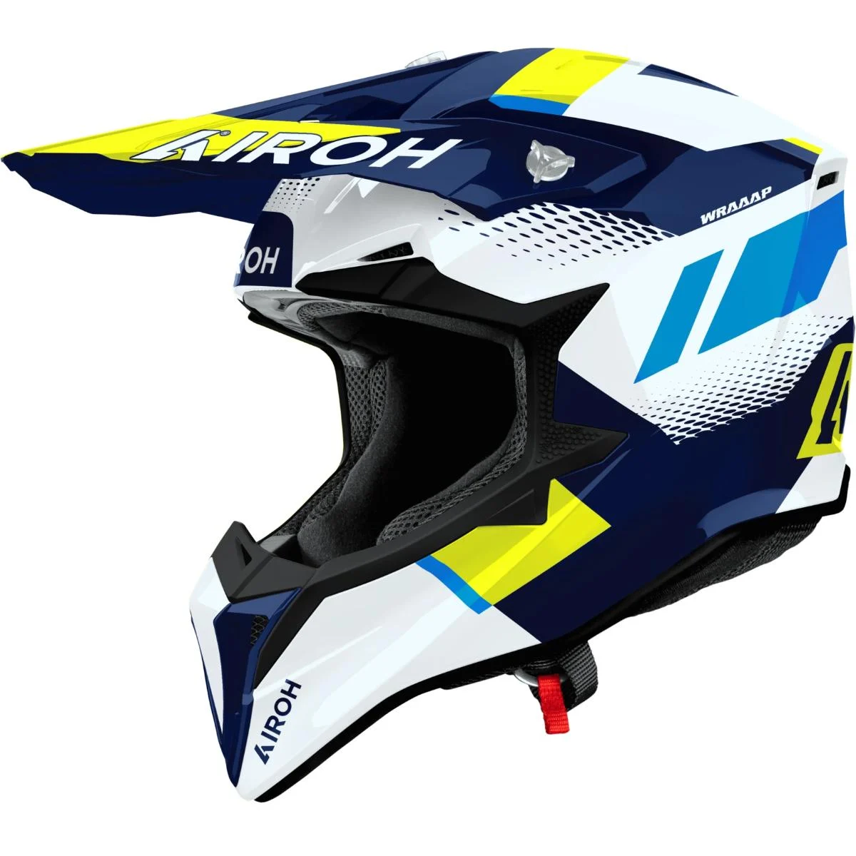 AIROH - Casco MX Wraap Vision - Giallo/Blu Gloss