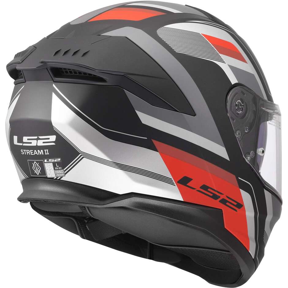 LS2 - FF808 STREAM II - VINTAGE MATT BLACK\GREY\RED - immagine 5